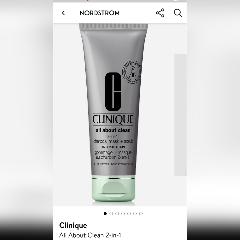 NWT Clinique Charcoal Mask + Scrub - Gray and Mint